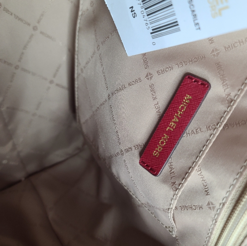 NWT Michael Kors Ciara Top Zip Leather Satchel Scarlet (Red) - Picture 15 of 16